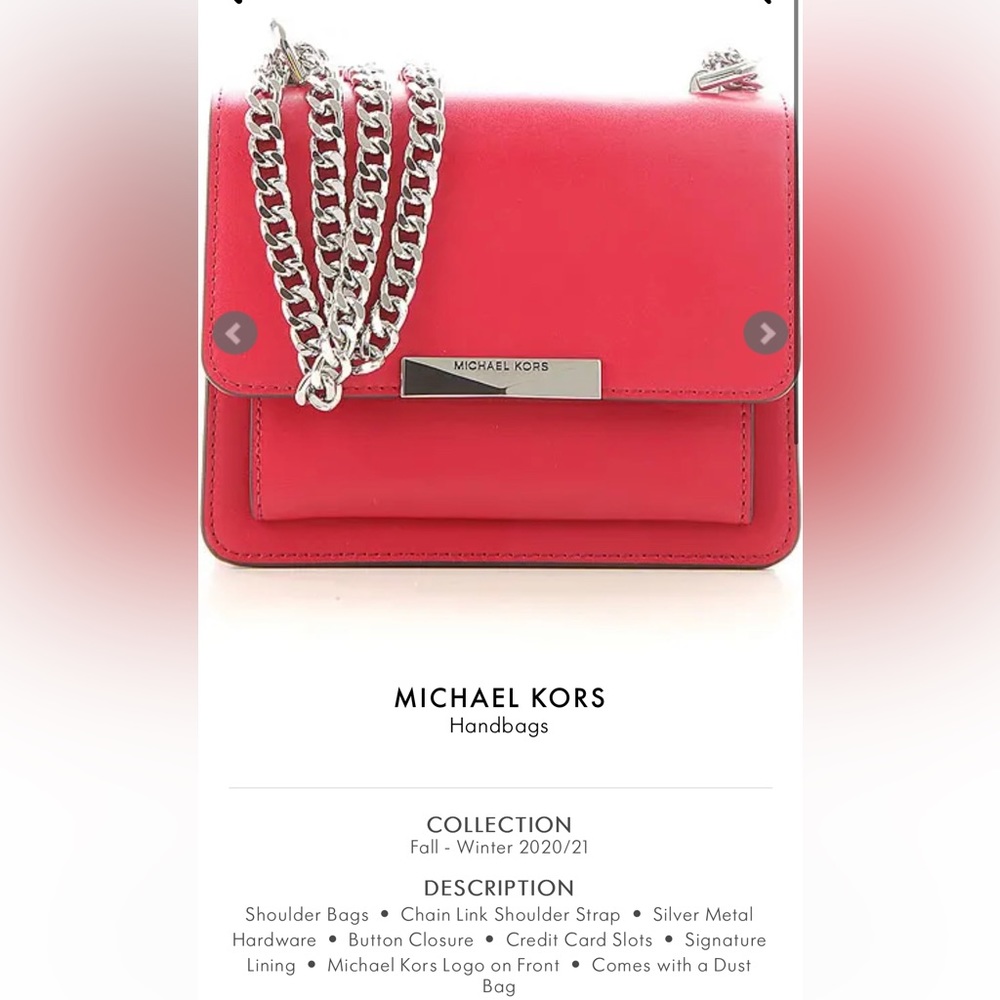 Michael Kors hand bag red with silver chain